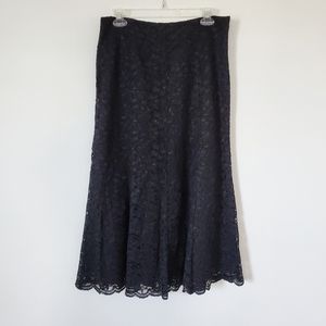 Charter Club Midi Black Lace Skirt